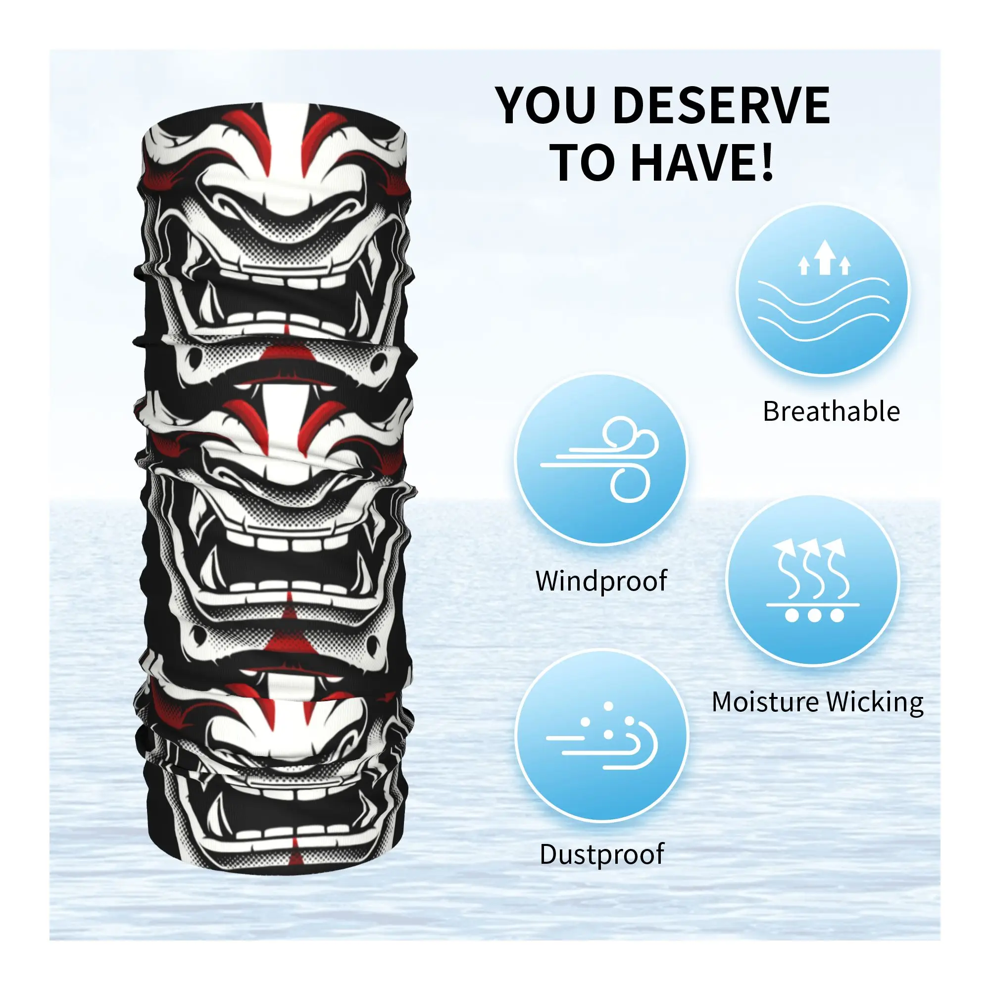 New White Red Okami Kitsune Ka - огляд і ціна Neck Gaiter Face Cover