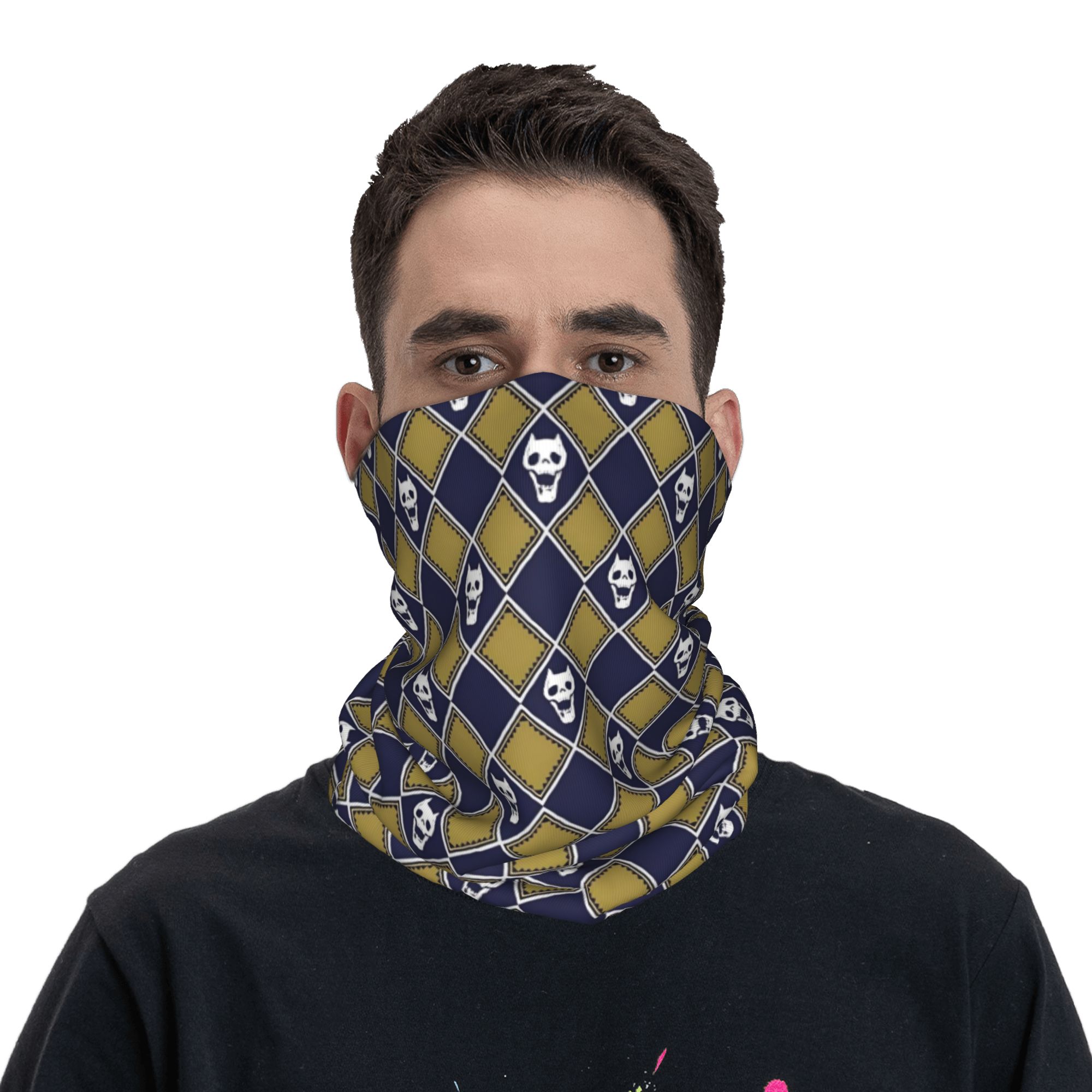 Custom JoJo Gold Blue Bandana  - огляд і ціна Neck Gaiter Face Cover