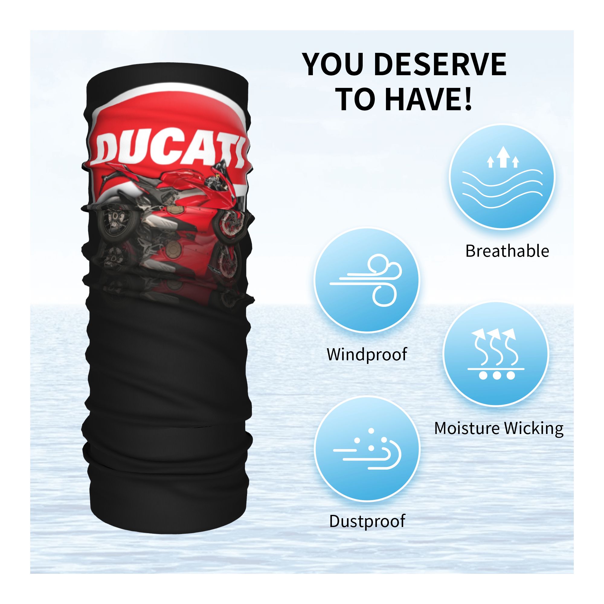 Custom Speed Ducatis Racing Ba - огляд і ціна Neck Gaiter Face Cover