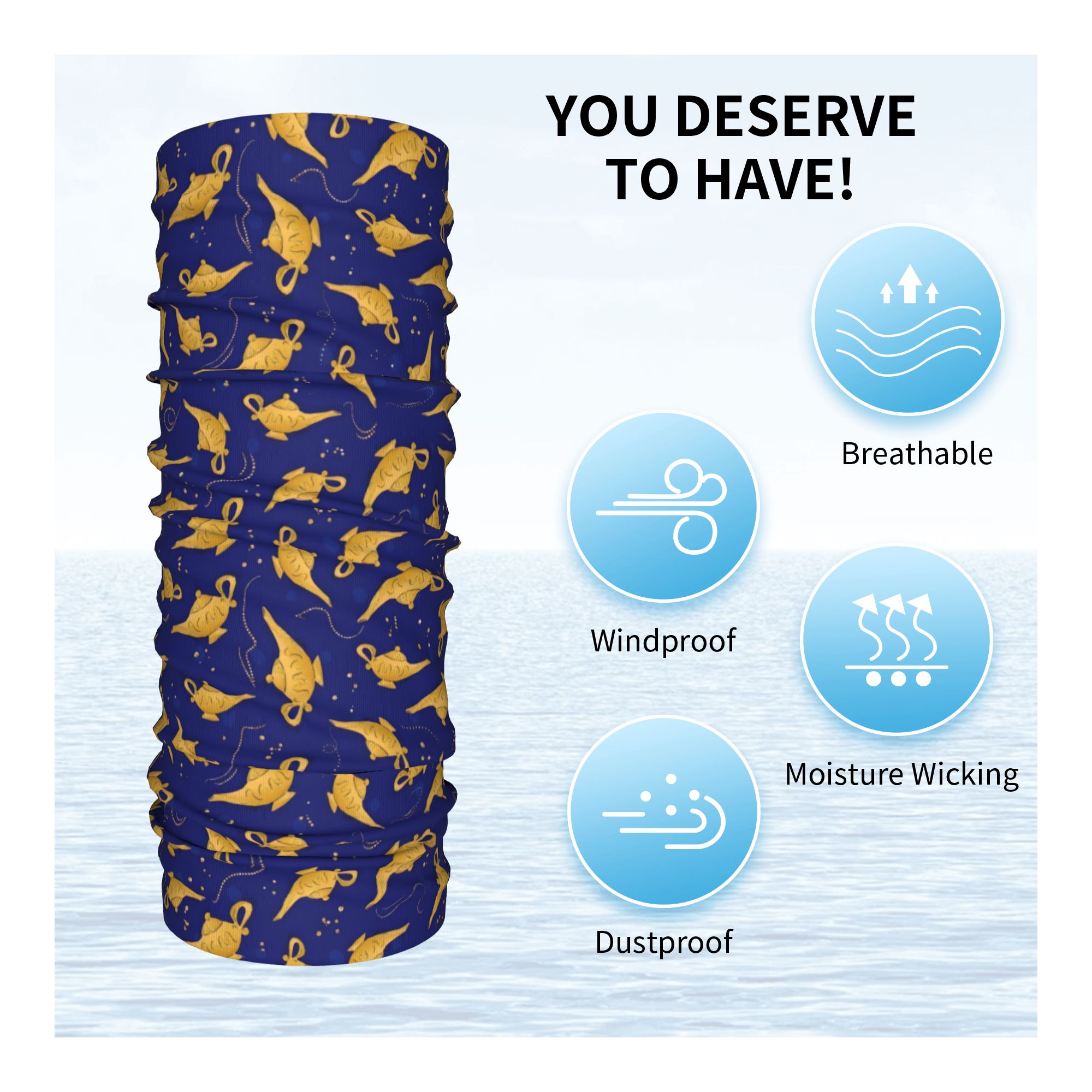 Custom A-Aladdin Genie Bandana - огляд і ціна Neck Gaiter Face Cover